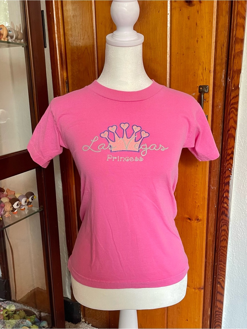Las Vegas Princess Pink Glitter T-Shirt Size XXS-XS (Youth M)